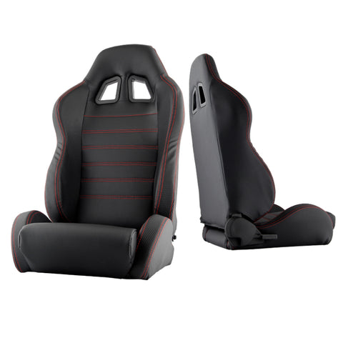 Xtune Sp2 Style Racing Seat Carbon Pu (Double Slider) Black/Black Passenger Side RST-SP2-02-BK-PA