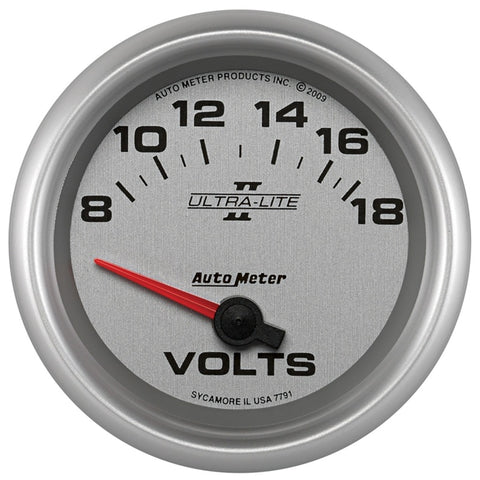 Autometer Ultra-Lite II 2-5/8in 18V Electric Voltmeter Gauge