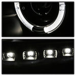 Spyder Ford Super Duty 11-16 Projector Headlights LEDHalo DRL All Black PRO-YD-FS11-HL-BKV2