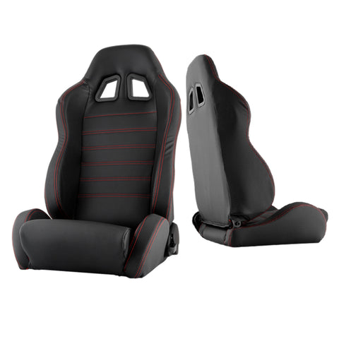 Xtune Sp2 Style Racing Seat Carbon Pu (Double Slider) Black/Black Driver Side RST-SP2-02-BK-DR