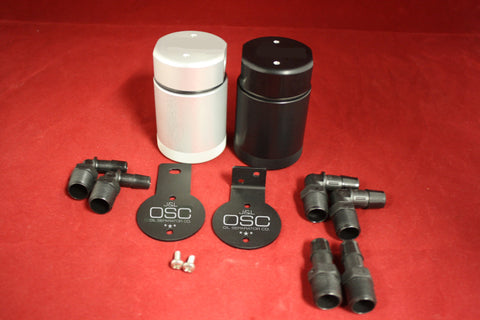 J&L Oil Separator 3.0 Base Kit - Clear Anodized (Incl 2 Brackets & 6 Fittings)