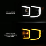 ANZO 14-17 Toyota Tundra Plank Style Projector Headlights Black w/ Amber