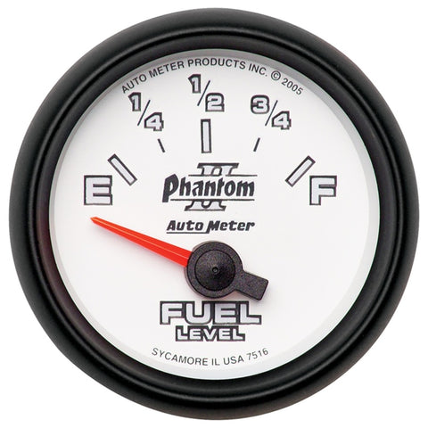 Autometer Phantom II 2-1/16in 240E - 33F OHM Electric Fuel Level Gauge