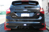 Rally Armor 12-19 Ford Focus / ST 16-19 Ford Focus RS UR Black Mud Flap w/ Tangerine Scream Logo