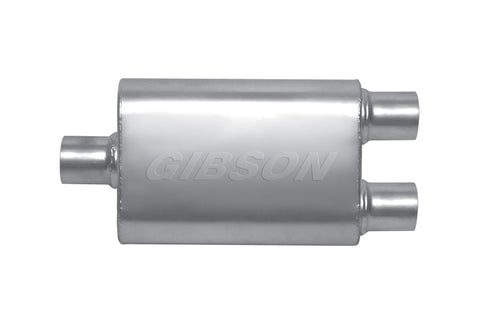 Gibson MWA Superflow Center/Dual Oval Muffler - 4x9x14in/3in Inlet/3in Outlet - Stainless