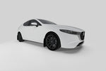 Rally Armor 2019+ Mazda3 GT Sport Hatch UR White Mud Flap w/ Black Logo