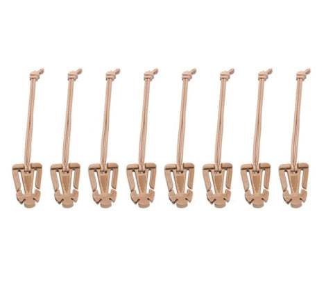 BuiltRight Industries Tan Elastic Tech Panel Clips - 8pc Kit