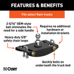 Curt 2019+ Ram 2500/3500 (Excl 5th Wheel Prep Package) OEM-Style Gooseneck Hitch