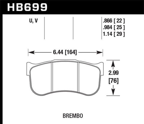 Hawk Motorsports Performance HT-14 DTC-50 0.866in Thick Brake Pads