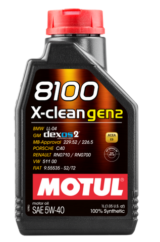Motul 1L Synthetic Engine Oil 8100 X-CLEAN Gen 2 5W40 - Single