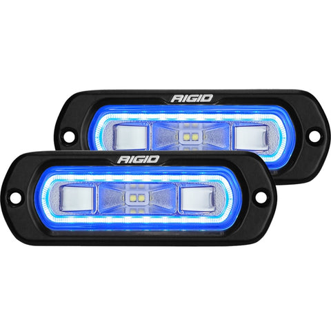 Rigid Industries SR-L Series Flush Mount LED Spreader Pair w/ Blue Halo - Universal