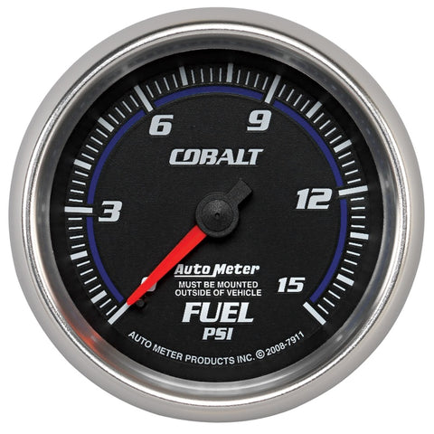 Autometer Cobalt 2-5/8in  Mechanical Fuel Pressure Gauge 0-15 PSI