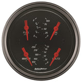 Autometer Designer Black 3.375in Quad Gauge - Fuel Level / Oil Pressure / Water Temp. / Voltmeter