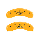 MGP 4 Caliper Covers Engraved Front & Rear Oval Logo/Ford Yellow Finish Black Char 2009 Ford F-150