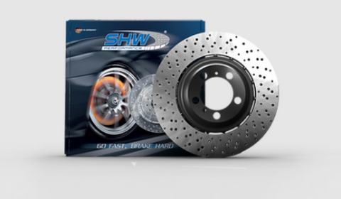 SHW 08-12 Audi R8 4.2L (Excl Ceramic Brakes) Rear Drilled-Dimpled Lightweight Brake Rotor