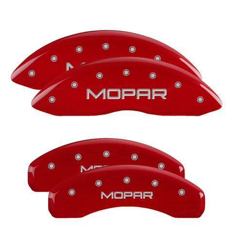 MGP 4 Caliper Covers Engraved Front & Rear MGP Red Finish Silver Char 2017 Buick Cascada