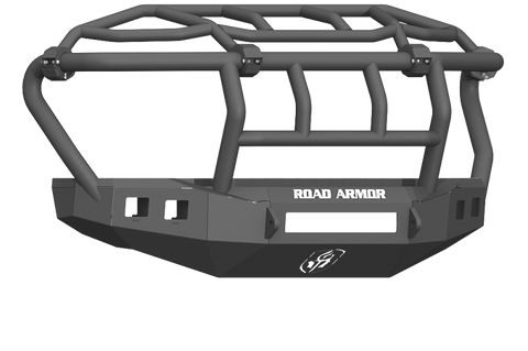 Road Armor 17-20 Ford F-250 Stealth Wide Fender Flare Front Bumper w/Intimidator Guard - Tex Blk