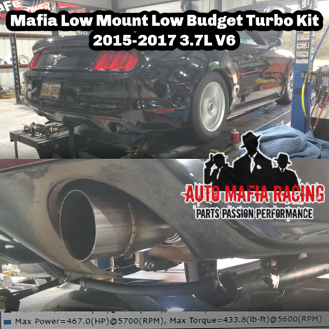 Mafia Low Buck Rear Mount Turbo Kit - (15-17 3.7L V6 Mustang)