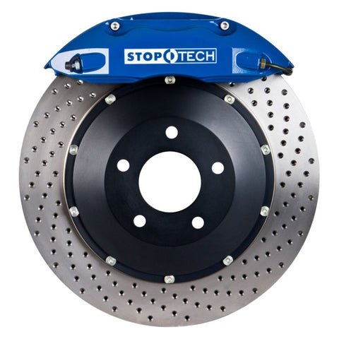 StopTech 08-09 WRX STi Front BBK ST40 355x32 Drilled Rotors Blue Calipers