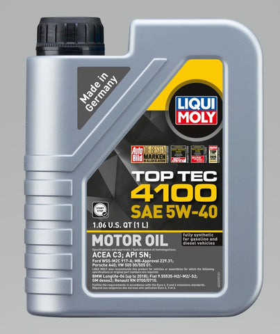 LIQUI MOLY 1L Top Tec 4100 Motor Oil 5W40 - Single