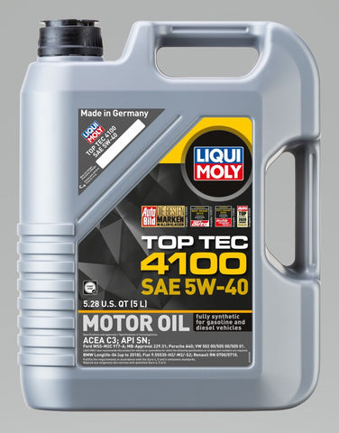 LIQUI MOLY 5L Top Tec 4100 Motor Oil 5W40 - Single