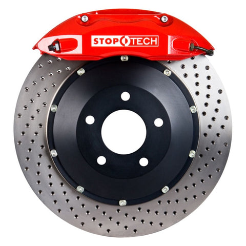 StopTech 08-09 WRX STi Front BBK ST40 355x32 Drilled Rotors Red Calipers