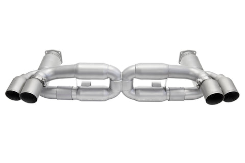 SOUL 06-09 Porsche 997.1 Turbo Sport X-Pipe Exhaust (w/ 200 Cell Cats) - Strght Cut Sig Satin Tips