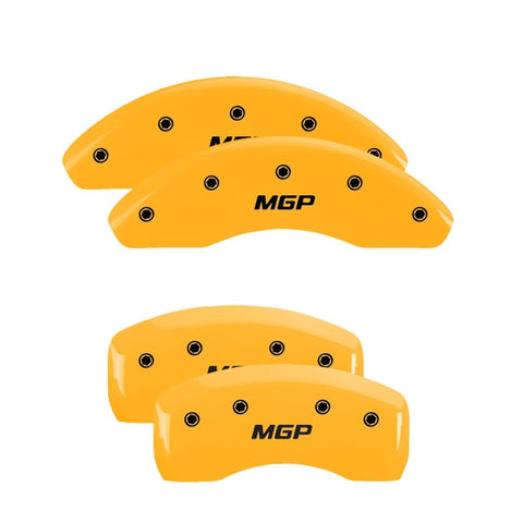 MGP 4 Caliper Covers Engraved Front & Rear MGP Yellow Finish Black Char 2007 Mercury Mountaineer