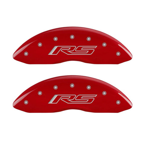 MGP 4 Caliper Covers Engraved Front & Rear Gen 5/RS Red finish silver ch