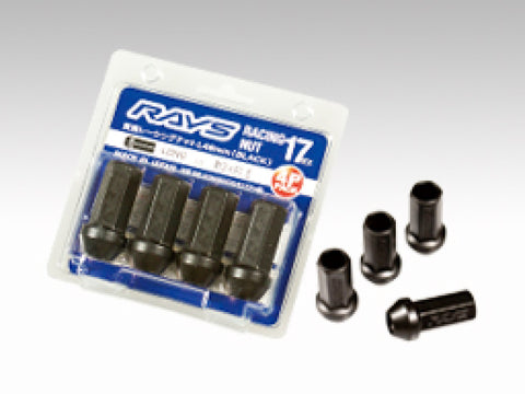 Rays 17 Hex Racing Nut 12x1.25 - Black (4 Pieces)