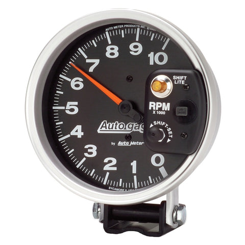 Autometer AutoGage 5in / 10k RPM / Pedestal Mount Black Tachometer w/ Shift Light