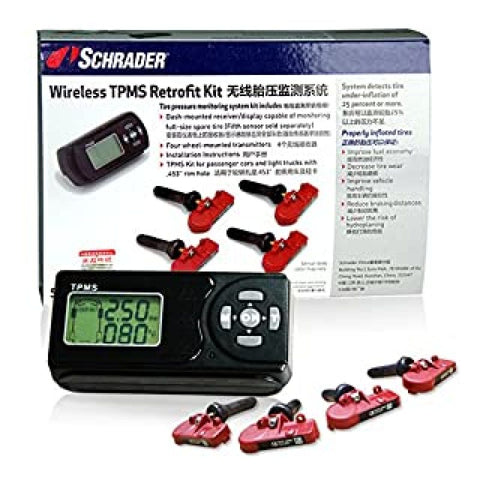 Schrader TPMS Retrofit Kit - Hardwired Display - Fits Most Vehicles without OE TPMS