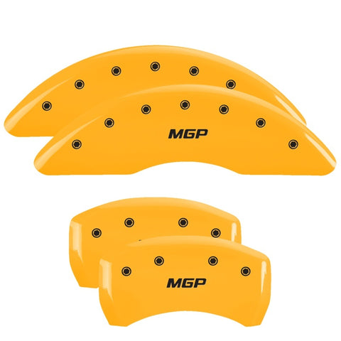 MGP 4 Caliper Covers Engraved Front & Rear MGP Yellow Finish Black Char 2000 Isuzu Vehicross