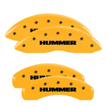 MGP 4 Caliper Covers Engraved Front & Rear Hummer Yellow Finish Black Char 2005 Hummer H2