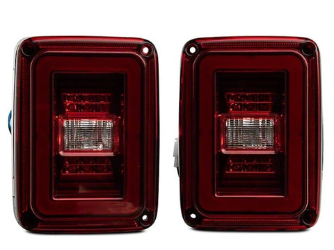 Raxiom 07-18 Jeep Wrangler JK JL Style LED Tail Lights- Black Housing - Red Lens