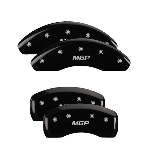 MGP 4 Caliper Covers Engraved Front & Rear MGP Black Finish Silver Char 2017 Fiat 124 Spider