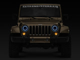 Raxiom 97-18 Jeep Wrangler TJ/JK Axial 7-Inch LED Headlights w/RGB Halo- Blk Hsng (Clear Lens)