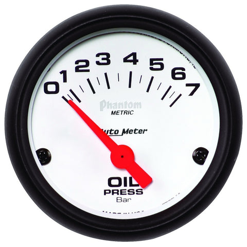 Autometer Phantom 2-1/16in 0-7 BAR Electric Oil Pressure Gauge