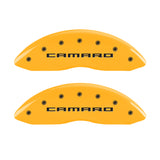 MGP 4 Caliper Covers Engraved Front Gen 5/Camaro Engraved Rear Gen 5/Z28 Yellow finish black ch