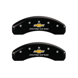 MGP 4 Caliper Covers Engraved Front & Rear Chevy racing Black finish silver ch
