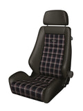 Recaro Classic LX Seat - Black Leather/Classic Checkered Fabric