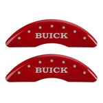 MGP 4 Caliper Covers Engraved Front Buick Rear Buick Shield Red Finish Silver Char 2015 Buick Regal