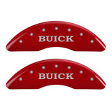 MGP 4 Caliper Covers Engraved Front Buick Rear Buick Shield Red Finish Silver Char 2015 Buick Regal