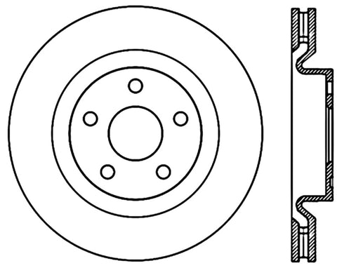 StopTech Power Slot 08-09 Pontiac G8 Front Right Slotted Cryo Rotor