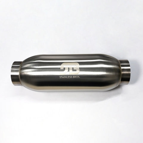 Stainless Bros 4in Body x 12.0in Length 2.50in Inlet/Outlet Bullet Resonator