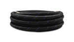 Vibrant -12 AN Two-Tone Black/Blue Nylon Braided Flex Hose (2 foot roll)