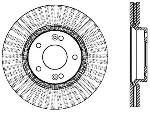 StopTech 11-13 Kia Sorento Slotted Sport Brake Rotor Front Right