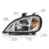 ANZO 1996-2013 Freightliner Columbia LED Crystal Headlights (Pair)