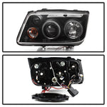 Spyder Volkswagen Jetta 99-05 Projector HeadlightsLED Halo Blk PRO-YD-VJ99-HL-BK