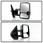 xTune Chevy Silverado 07-13 Heated Smoke LED Signal Telescoping Mirrors MIR-CSIL07S-G2-PWH-SM-SET